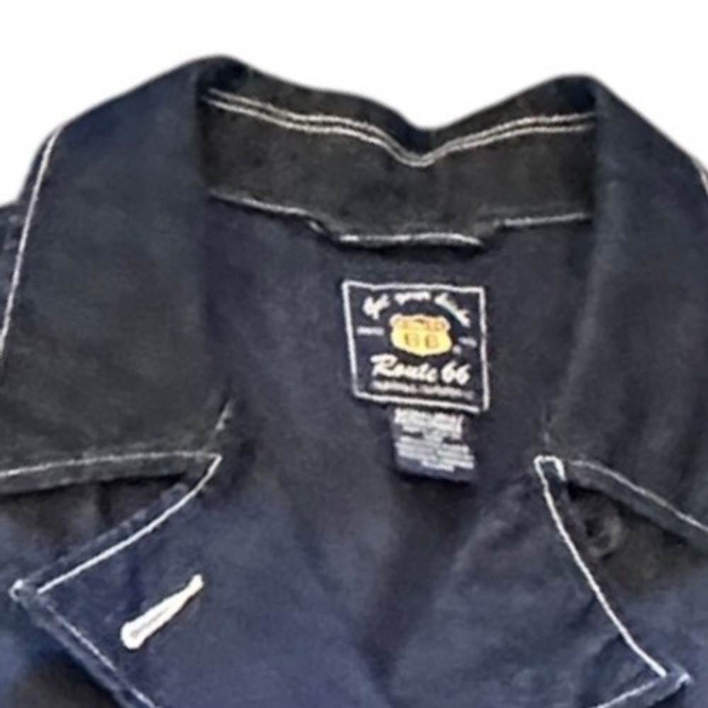 Route 66 Denim Jacket Women XL Blue Excellent Vintage Nautical Double Breasted - Picture 6 of 7